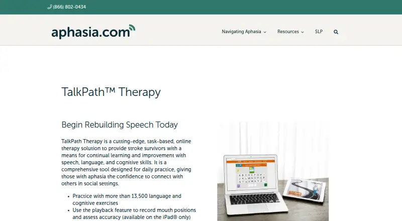 TalkPath Therapy's website