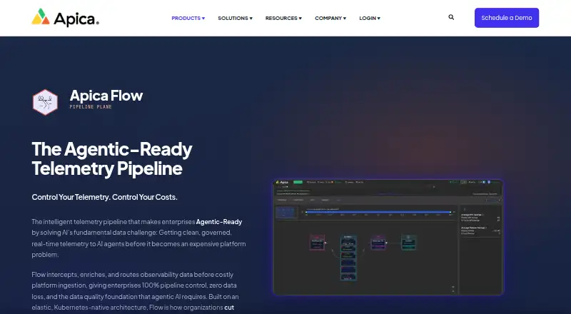 Apica Flow's website