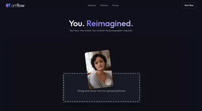 The Artflow AI homepage