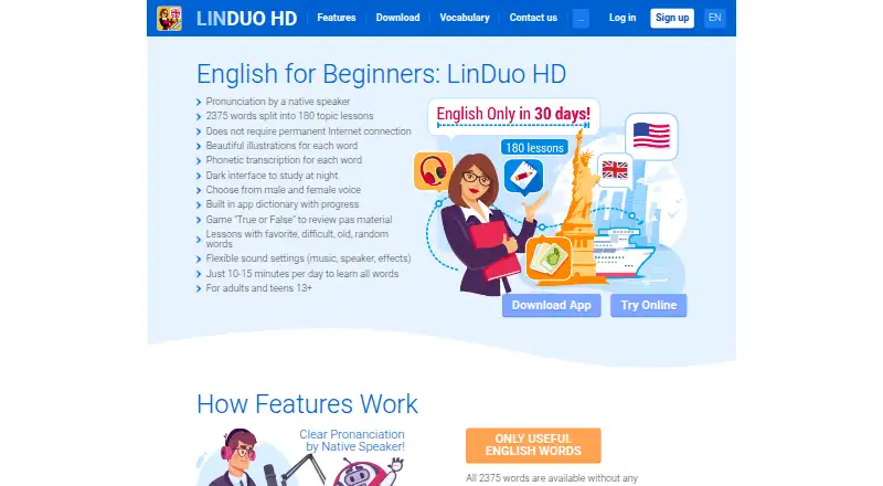 The LinDuo HD homepage