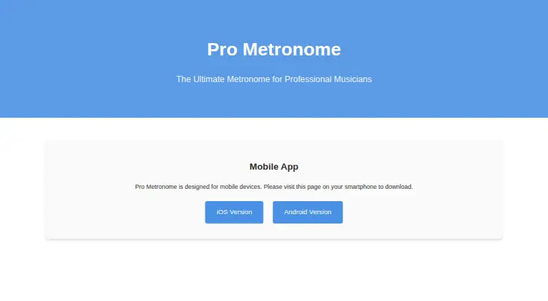 Pro Metronome's website