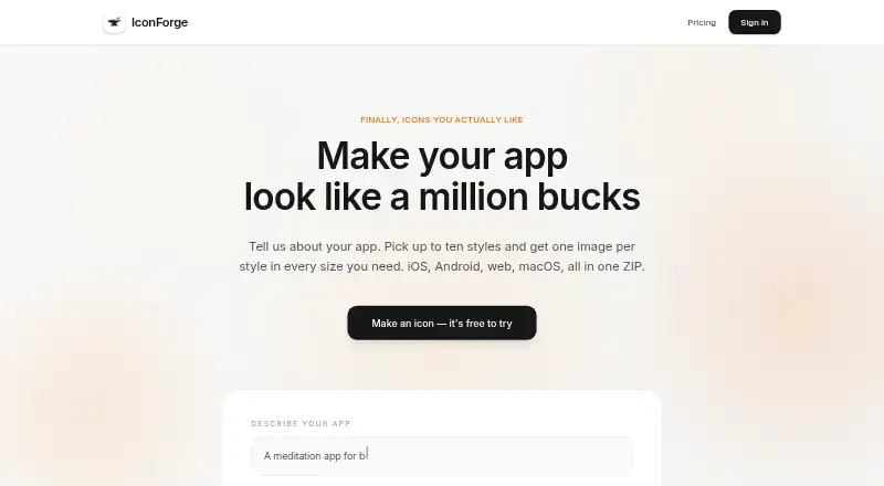IconForge's website