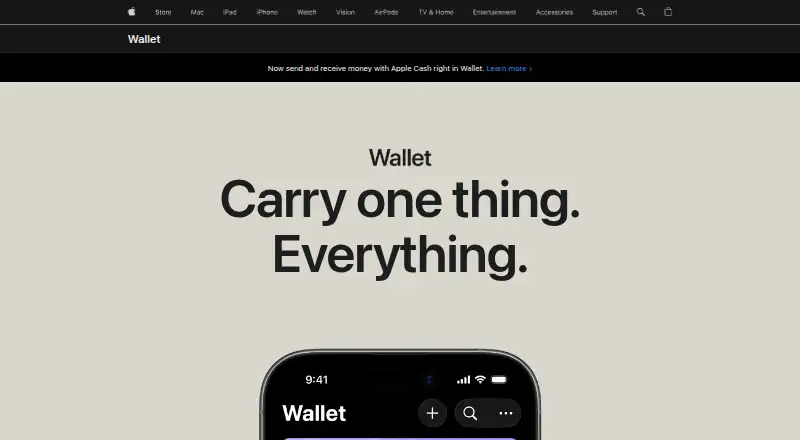 Apple Wallet's website