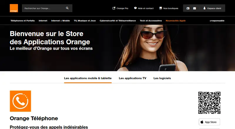 Orange Téléphone's website