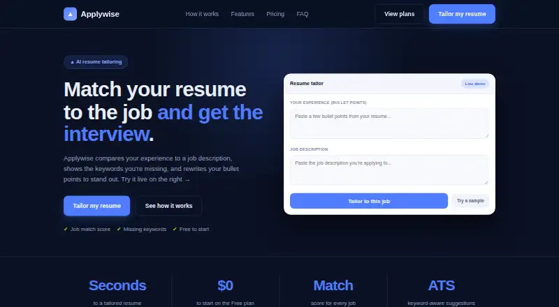 Applywise's website