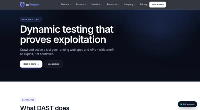 apPosture DAST's website