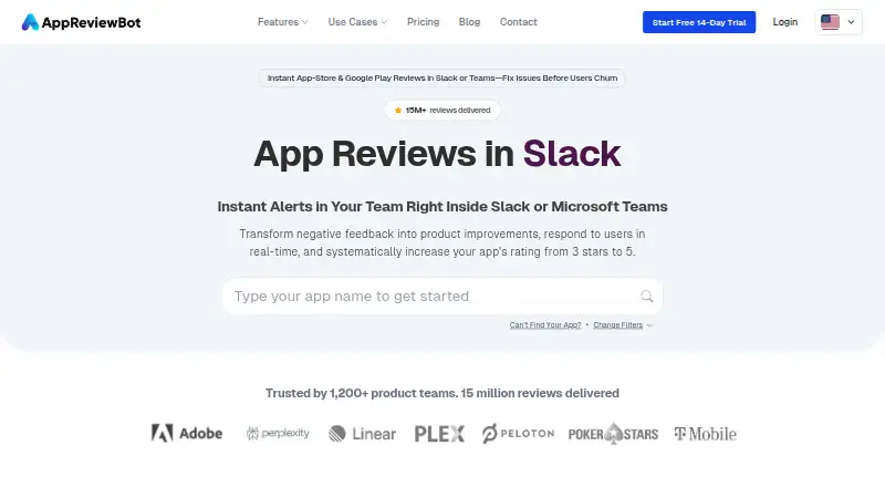 The AppReviewBot homepage