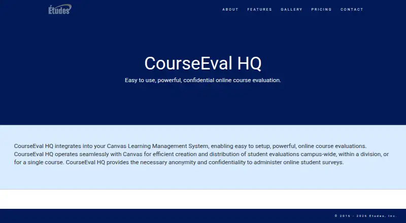 CourseEval HQ's website
