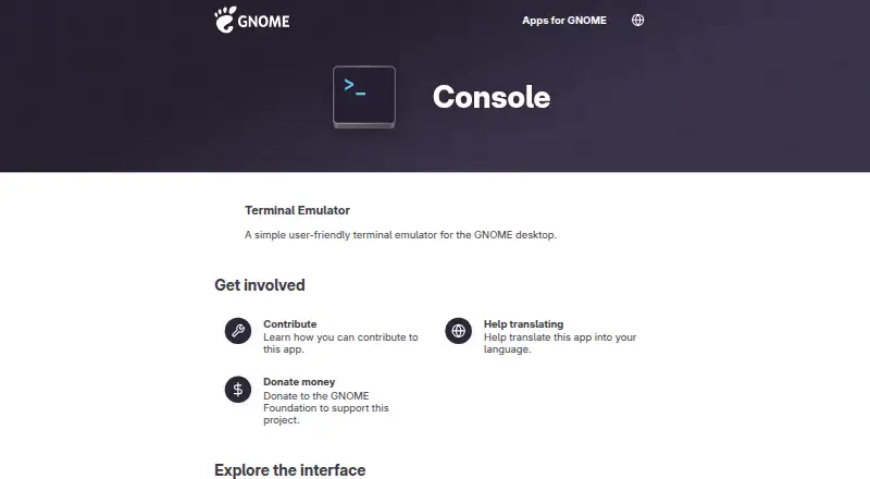 The GNOME Console homepage