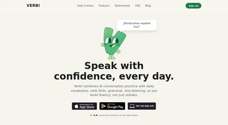 The Verbi homepage