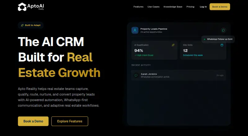 The Apto Reality homepage