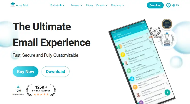 Aqua Mail's website