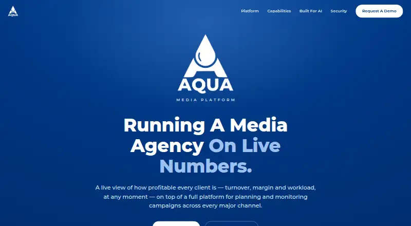 AQUA Media Platform's website