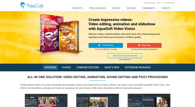 The AquaSoft Video Vision homepage