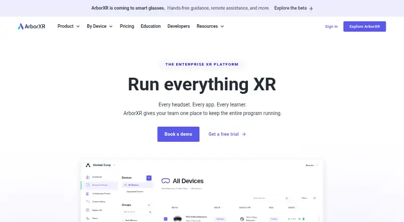 ArborXR's website