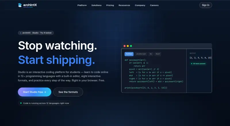 archintX Studio's website
