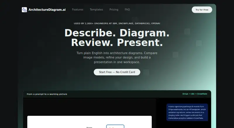ArchitectureDiagram.ai's website
