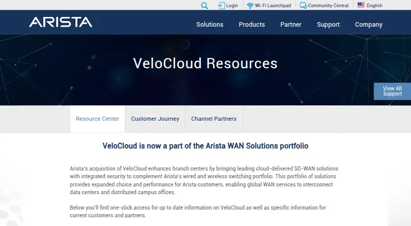 VMware VeloCloud SASE's website