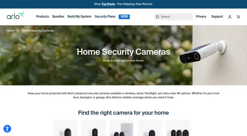 Arlo Secure's website