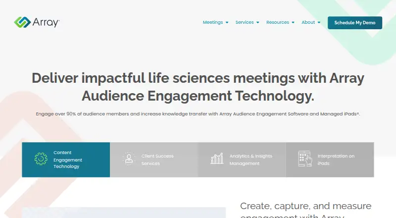 Array Audience Engagement Technology's website