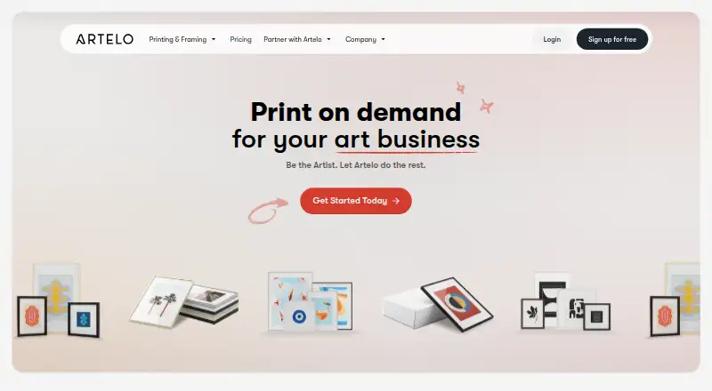 Artelo's website