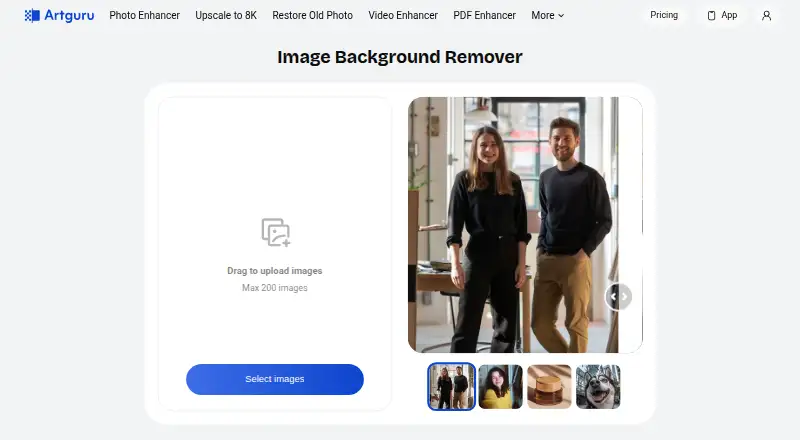 Artguru Background Remover's website