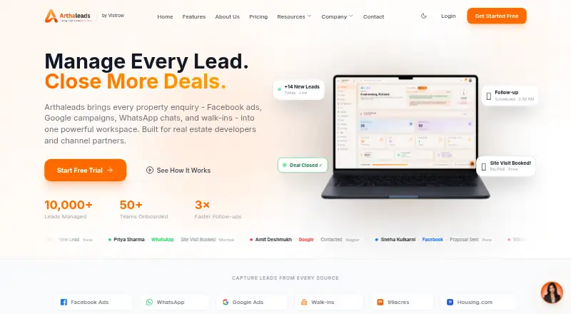 The Arthaleads homepage