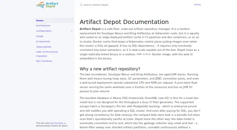 Artifact Depot's website