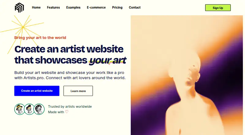 The Artists.pro homepage