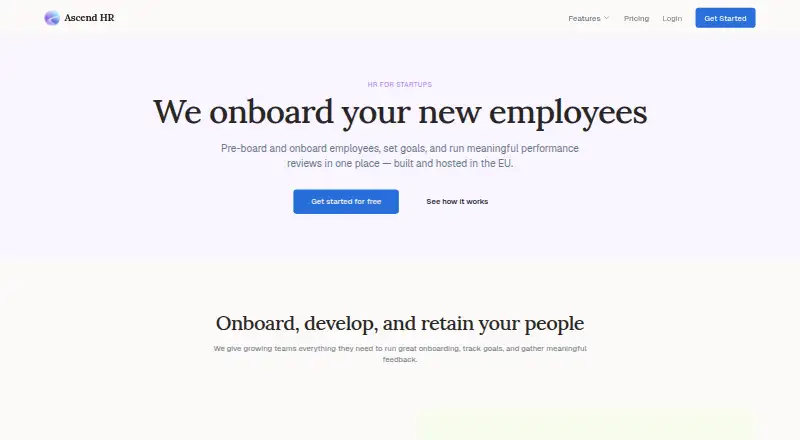 Ascend HR Onboarding's website