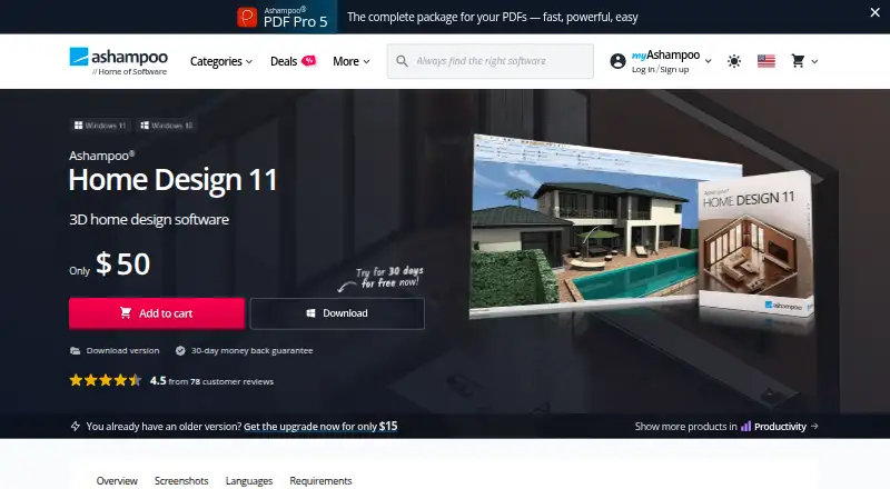 Ashampoo Home Design 11's website