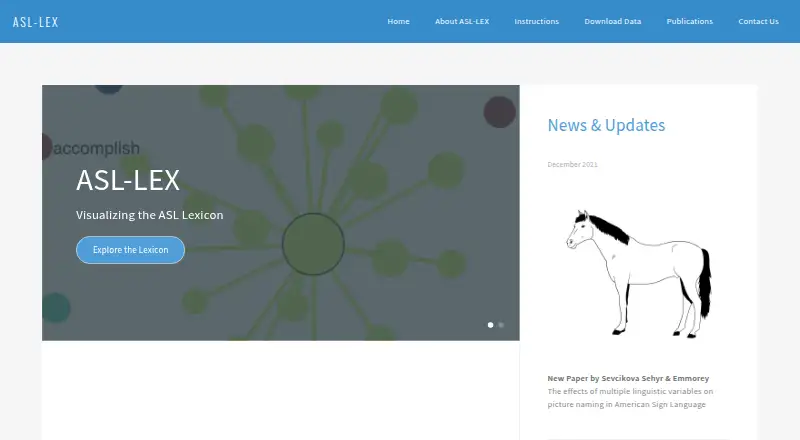 ASL-LEX's website