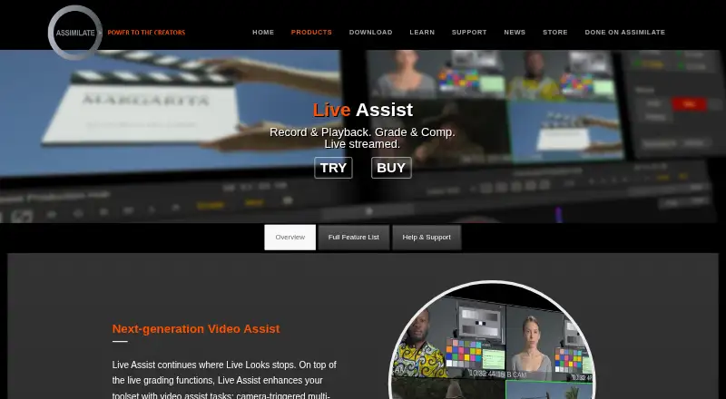 Assimilate Live Assist's website
