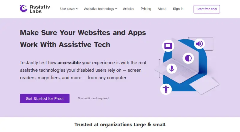 The Assistiv Labs homepage