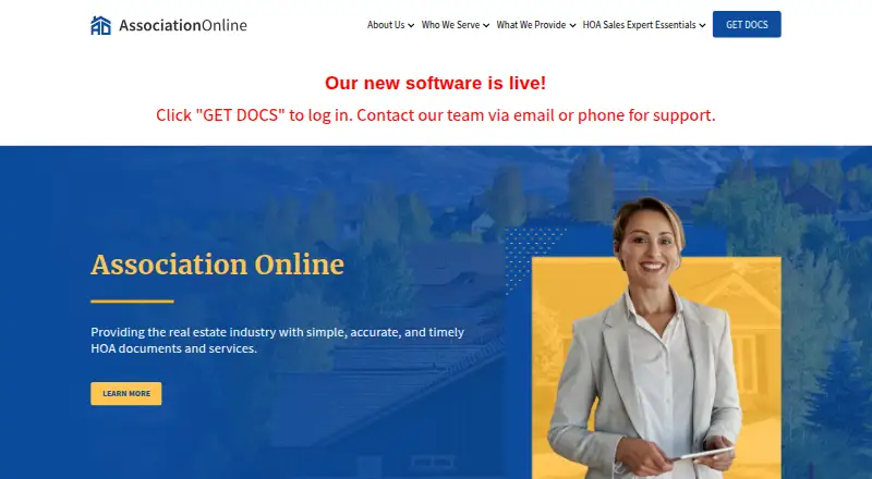 Association Online's website