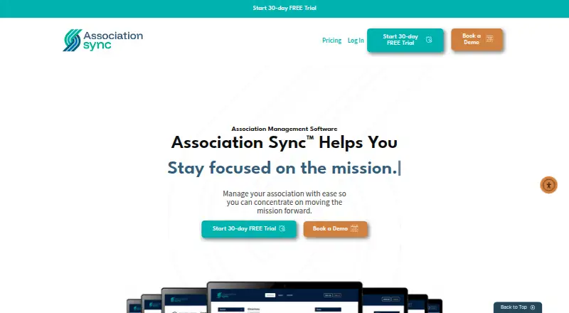 The Association Sync homepage