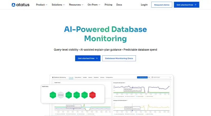 Atatus Database Monitoring's website