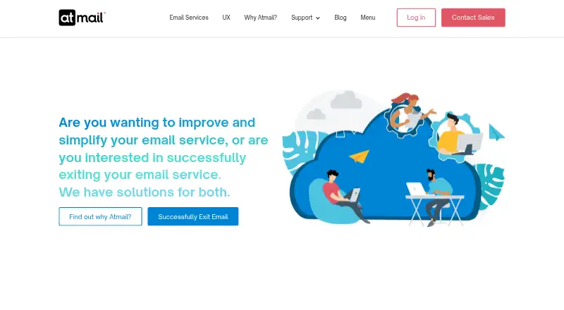 Atmail Cloud's website