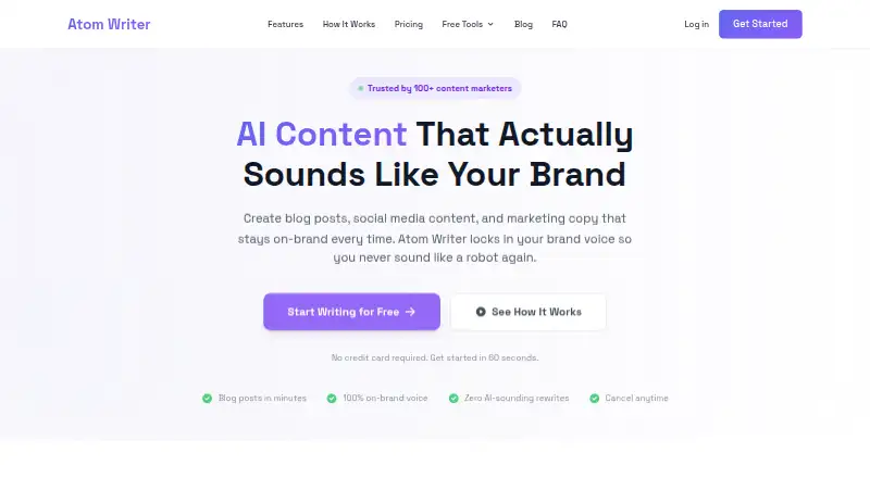The Atom Writer homepage
