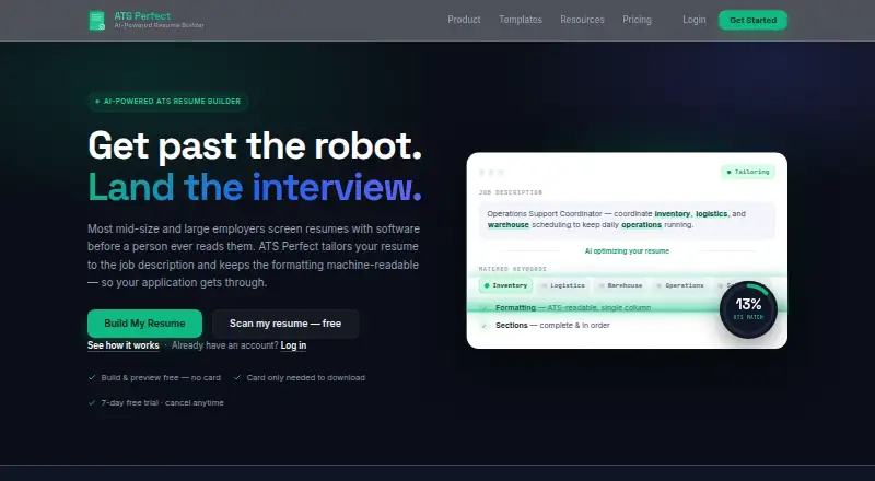 ATS Perfect's website