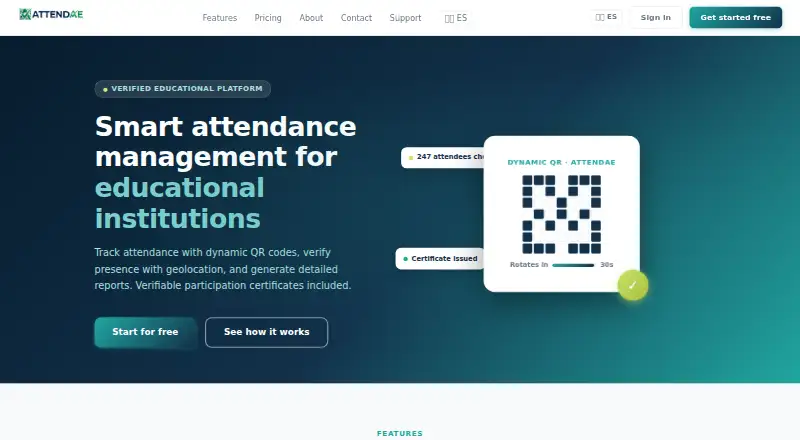 Attendae's website
