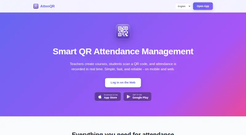 AttenQR's website