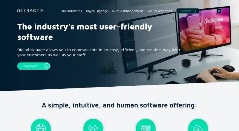 Attractif Digital Signage's website