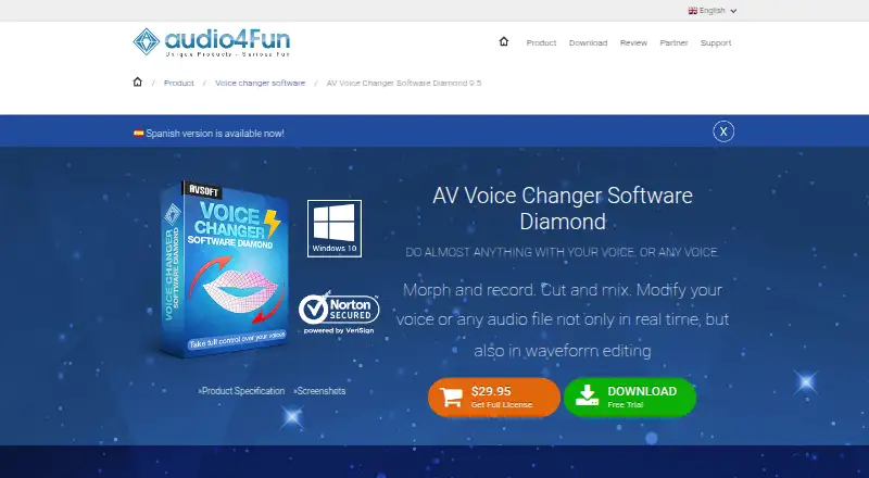 The AV Voice Changer Software Diamond homepage