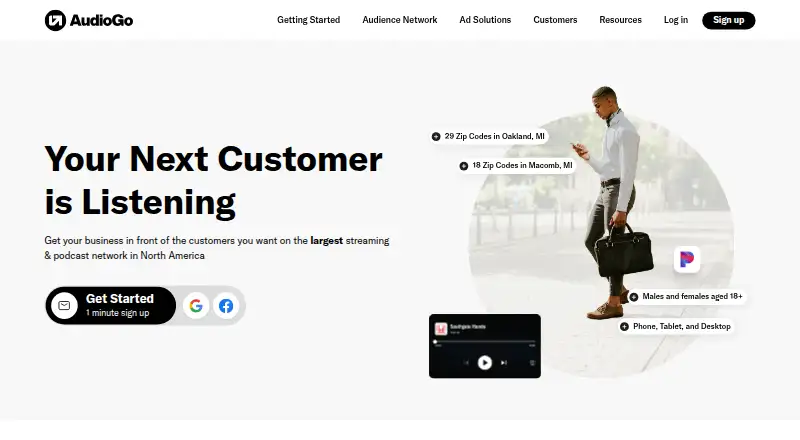 AudioGO's website