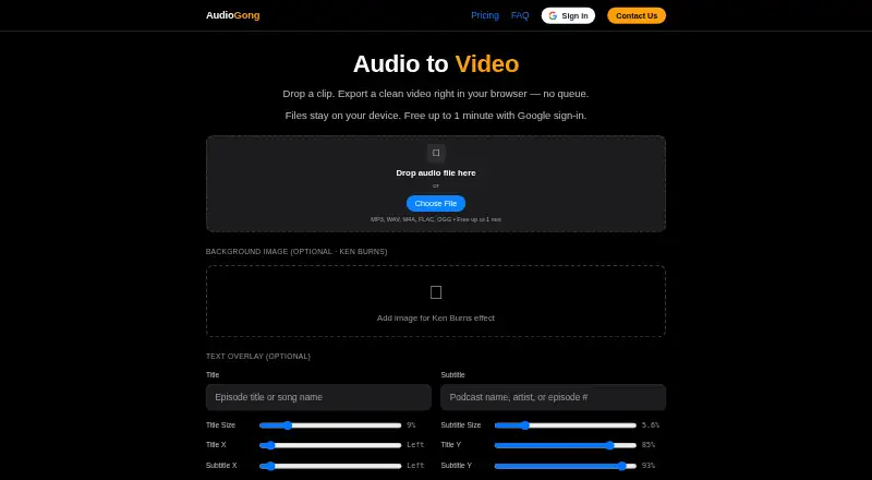 AudioGong's website