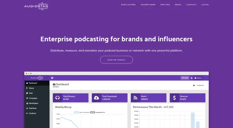 AudioStaq's website