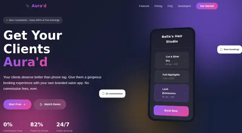 The Aura'd homepage