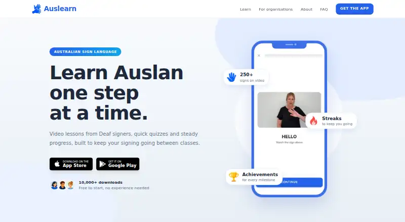 Auslearn's website