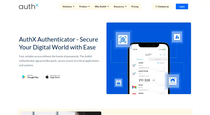 The AuthX Authenticator homepage